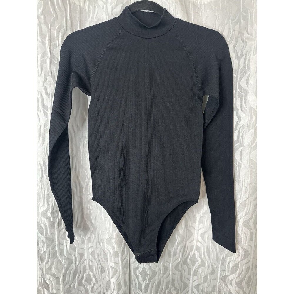 BNWT ASOS 4505 Thick, Black, Ribbed, Long Sleeve, Turtleneck Body Suit. Small.